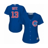 Women's Chicago Cubs #13 David Bote Authentic Royal Blue Alternate Cool Base Baseball Player Jersey