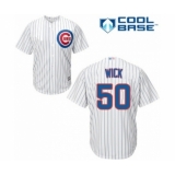 Youth Chicago Cubs #50 Rowan Wick Authentic White Home Cool Base Baseball Player Jersey