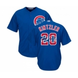 Men's Chicago Cubs #20 Brandon Kintzler Authentic Royal Blue Team Logo Fashion Cool Base Baseball Jersey