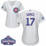 Women's Majestic Chicago Cubs #17 Mark Grace Authentic White Home 2016 World Series Champions Cool Base MLB Jersey