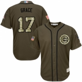 Youth Majestic Chicago Cubs #17 Mark Grace Replica Green Salute to Service MLB Jersey