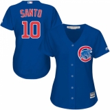 Women's Majestic Chicago Cubs #10 Ron Santo Replica Royal Blue Alternate MLB Jersey