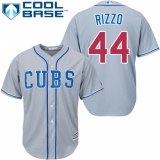 Women's Majestic Chicago Cubs #44 Anthony Rizzo Replica Grey Alternate Road MLB Jersey
