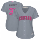 Women's Majestic Chicago Cubs #31 Greg Maddux Authentic Grey Mother's Day Cool Base MLB Jersey