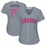 Women's Majestic Chicago Cubs #70 Joe Maddon Authentic Grey Mother's Day Cool Base MLB Jersey