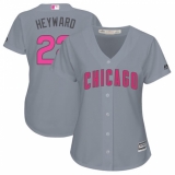 Women's Majestic Chicago Cubs #22 Jason Heyward Authentic Grey Mother's Day Cool Base MLB Jersey