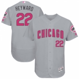 Men's Majestic Chicago Cubs #22 Jason Heyward Grey Mother's Day Flexbase Authentic Collection MLB Jersey