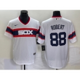 Men's Nike Chicago White Sox #88 Luis Robert White Cool Base Throwback Stitched Jersey