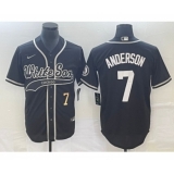 Men's Chicago White Sox #7 Tim Anderson Number Black Cool Base Stitched Baseball Jersey