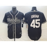 Men's Chicago White Sox #45 Michael Jordan Black Cool Base Stitched Baseball Jersey