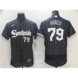 Men's Nike Chicago White Sox Southside #79 Jose Abreu Black Authentic Baseball Jersey
