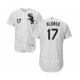 Men's Chicago White Sox #17 Yonder Alonso White Home Flex Base Authentic Collection Baseball Jersey
