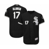 Men's Chicago White Sox #17 Yonder Alonso Black Alternate Flex Base Authentic Collection Baseball Jersey