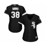 Women's Chicago White Sox #38 Ryan Goins Replica Black Alternate Home Cool Base Baseball Jersey