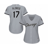 Women's Chicago White Sox #17 Yonder Alonso Replica Grey Road Cool Base Baseball Jersey
