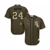 Youth Chicago White Sox #24 Brandon Guyer Authentic Green Salute to Service Baseball Jersey