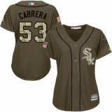 Women's Majestic Chicago White Sox #53 Welington Castillo Authentic Green Salute to Service MLB Jersey