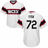 Youth Majestic Chicago White Sox #72 Carlton Fisk Authentic White 2013 Alternate Home Cool Base MLB Jersey