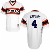 Men's Mitchell and Ness 1983 Chicago White Sox #4 Luke Appling Replica White Throwback MLB Jersey