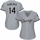 Women's Majestic Chicago White Sox #14 Paul Konerko Replica Grey Road Cool Base MLB Jersey