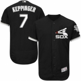 Men's Majestic Chicago White Sox #7 Jeff Keppinger Authentic Black Alternate Home Cool Base MLB Jersey