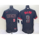 Men's Nike Cincinnati Reds #9 Matt McLain Number Black 2023 City Connect Flex Base Stitched Jersey