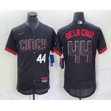 Men's Nike Cincinnati Reds #44 Elly De La Cruz Number Black 2023 City Connect Flex Base Stitched Baseball Jersey