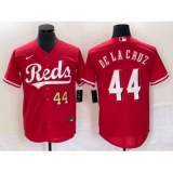 Men's Nike Cincinnati Reds #44 Elly De La Cruz Number Red Cool Base Stitched Baseball Jersey