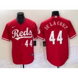 Men's Cincinnati Reds #44 Elly De La Cruz Red Cool Base Stitched Baseball Jersey