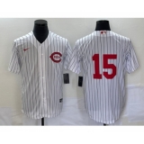 Men's Cincinnati Reds #15 Nick Senzel White Field of Dreams Stitched Baseball Jersey