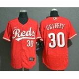 Men's Big Size Cincinnati Reds #30 Ken Griffey Jr Red Stitched MLB Flex Base Nike Jersey
