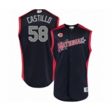 Youth Cincinnati Reds #58 Luis Castillo Authentic Navy Blue National League 2019 Baseball All-Star Jersey