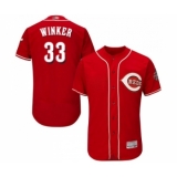 Men's Cincinnati Reds #33 Jesse Winker Red Alternate Flex Base Authentic Collection Baseball Jersey