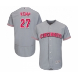 Men's Cincinnati Reds #27 Matt Kemp Grey Road Flex Base Authentic Collection Baseball Jersey