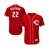 Men's Cincinnati Reds #22 Derek Dietrich Red Alternate Flex Base Authentic Collection Baseball Jersey