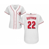Women's Cincinnati Reds #22 Derek Dietrich Replica White Home Cool Base Baseball Jersey