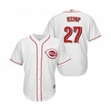 Youth Cincinnati Reds #27 Matt Kemp Replica White Home Cool Base Baseball Jersey