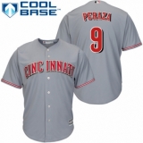 Youth Majestic Cincinnati Reds #9 Jose Peraza Authentic Grey Road Cool Base MLB Jersey