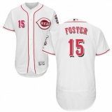 Men's Majestic Cincinnati Reds #15 George Foster White Home Flex Base Authentic Collection MLB Jersey