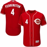 Men's Majestic Cincinnati Reds #4 Cliff Pennington Red Alternate Flex Base Authentic Collection MLB Jersey