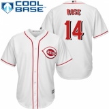 Youth Majestic Cincinnati Reds #14 Pete Rose Replica White Home Cool Base MLB Jersey
