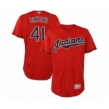 Men's Cleveland Indians #41 Carlos Santana Scarlet Alternate Flex Base Authentic Collection Baseball Jersey