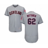 Men's Cleveland Indians #62 Nick Wittgren Grey Road Flex Base Authentic Collection Baseball Jersey
