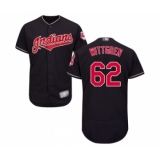 Men's Cleveland Indians #62 Nick Wittgren Navy Blue Alternate Flex Base Authentic Collection Baseball Jersey