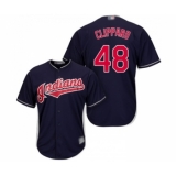 Men's Cleveland Indians #48 Tyler Clippard Replica Navy Blue Alternate 1 Cool Base Baseball Jersey