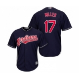 Men's Cleveland Indians #17 Brad Miller Replica Navy Blue Alternate 1 Cool Base Baseball Jersey