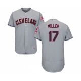 Men's Cleveland Indians #17 Brad Miller Grey Road Flex Base Authentic Collection Baseball Jersey