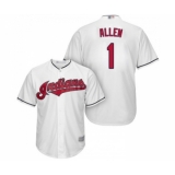 Men's Cleveland Indians #1 Greg Allen Replica White Home Cool Base Baseball Jersey