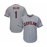Men's Cleveland Indians #1 Greg Allen Replica Grey Road Cool Base Baseball Jersey