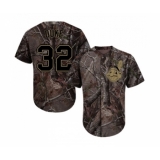 Youth Cleveland Indians #32 Zach Duke Authentic Camo Realtree Collection Flex Base Baseball Jersey